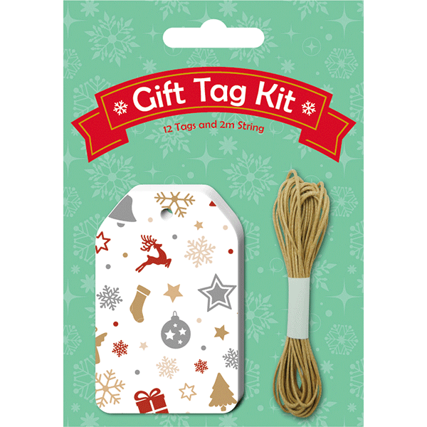 Christmas present tag with string